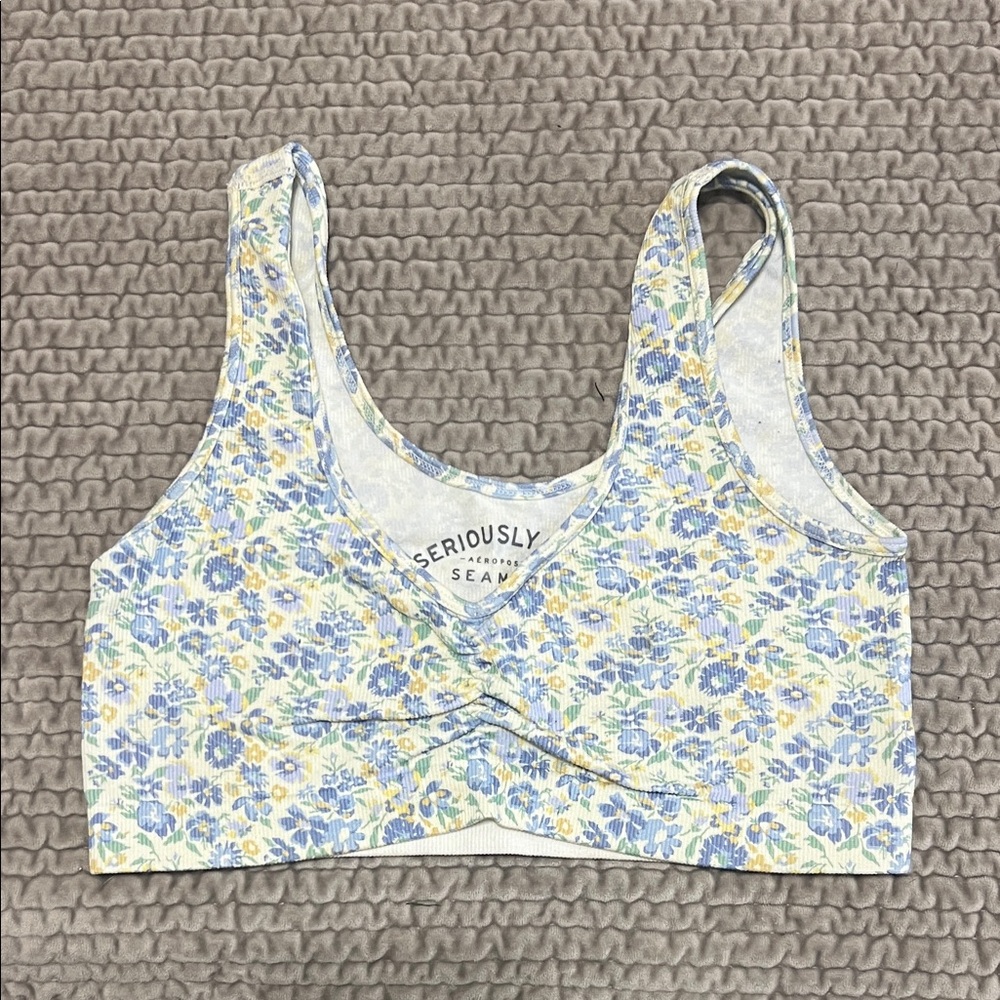 Aeropostale Blue and Yellow Seamless Top